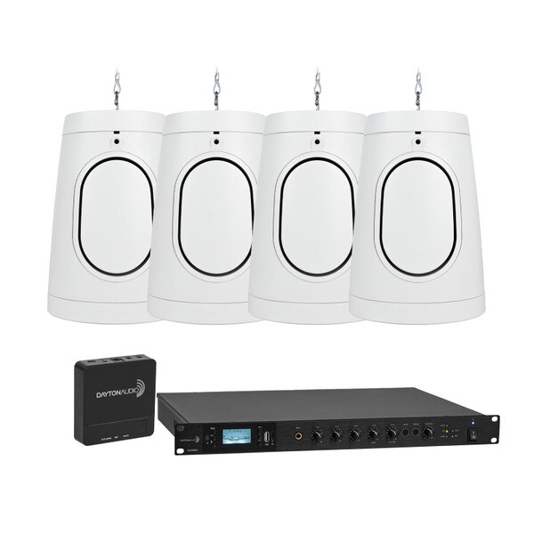 Main product image for Commercial Four Speaker Sound System for Small Cafe Bar Restaurant Brewery Starter Package with FREE Wi-Fi Streamer White300-6646